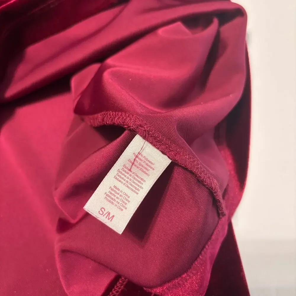 Oscar de la Renta Pink Label Burgundy Velour Lounge Dress Nightgown S/M
